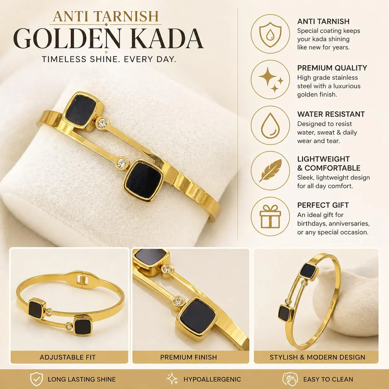 Anti-Tarnish Cuff Bracelet for Women